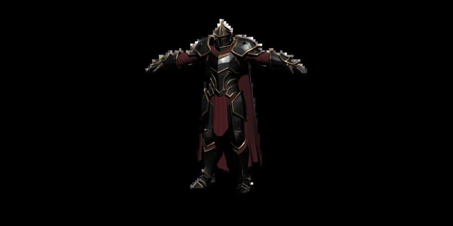 Armored knight from Warlok’s public showcase artwork